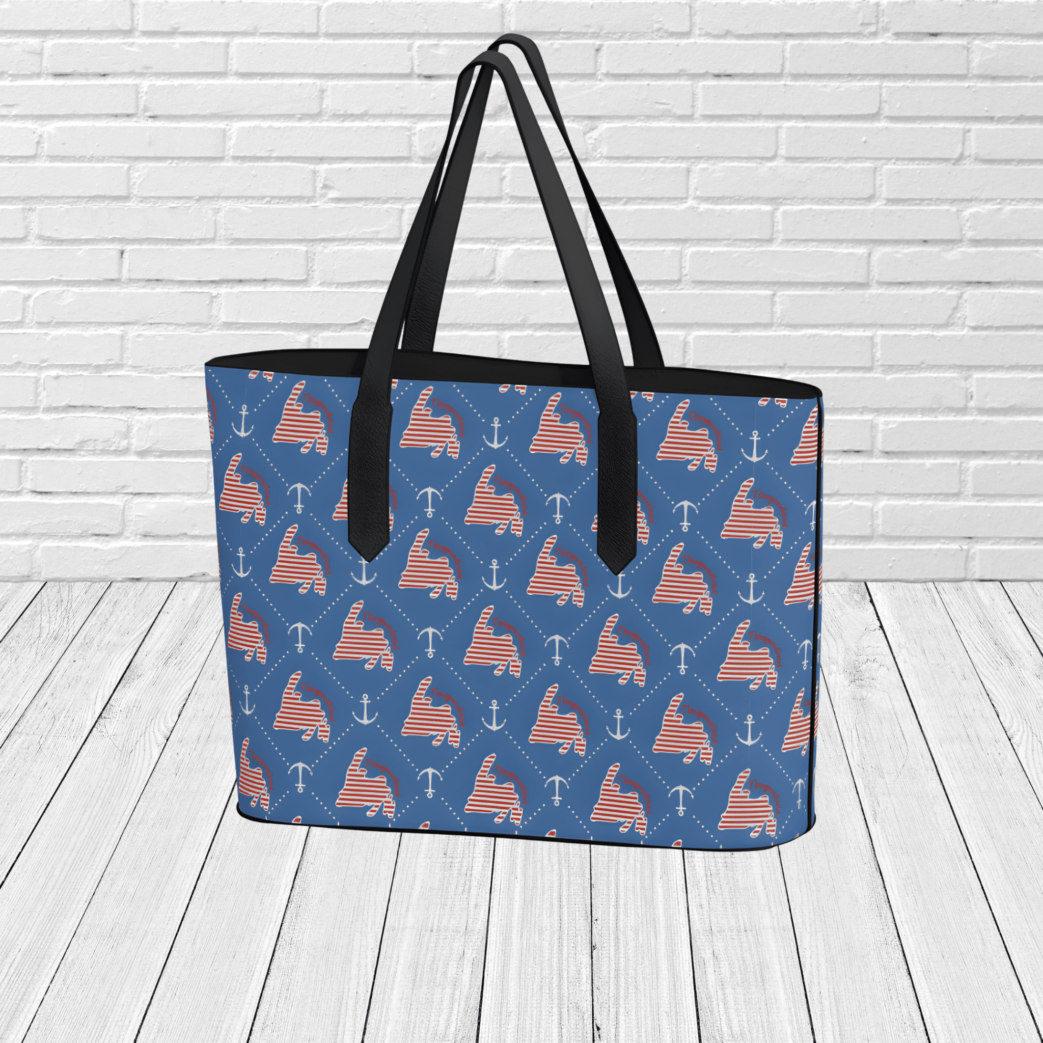 Anchor & Newfoundland Pattern Tote Bag – Coastal Nautical Travel