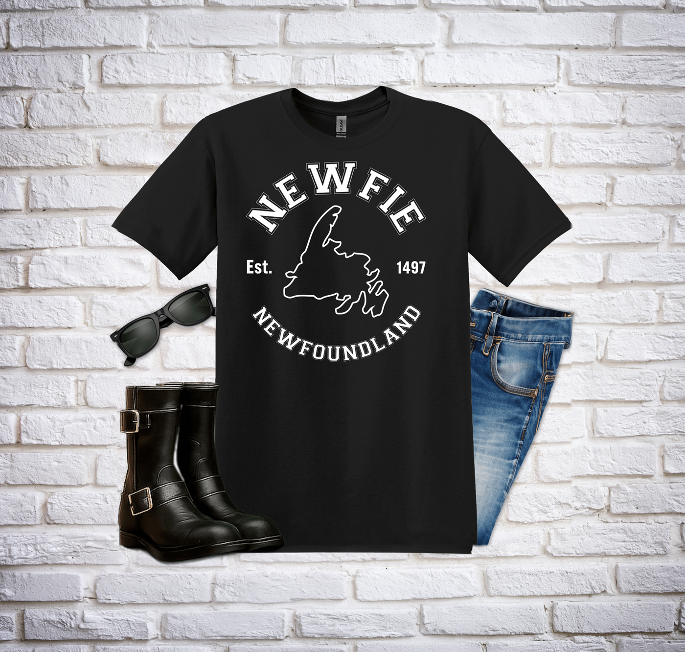 "Newfie" Map Newfoundland T-Shirt - Newfinese Please