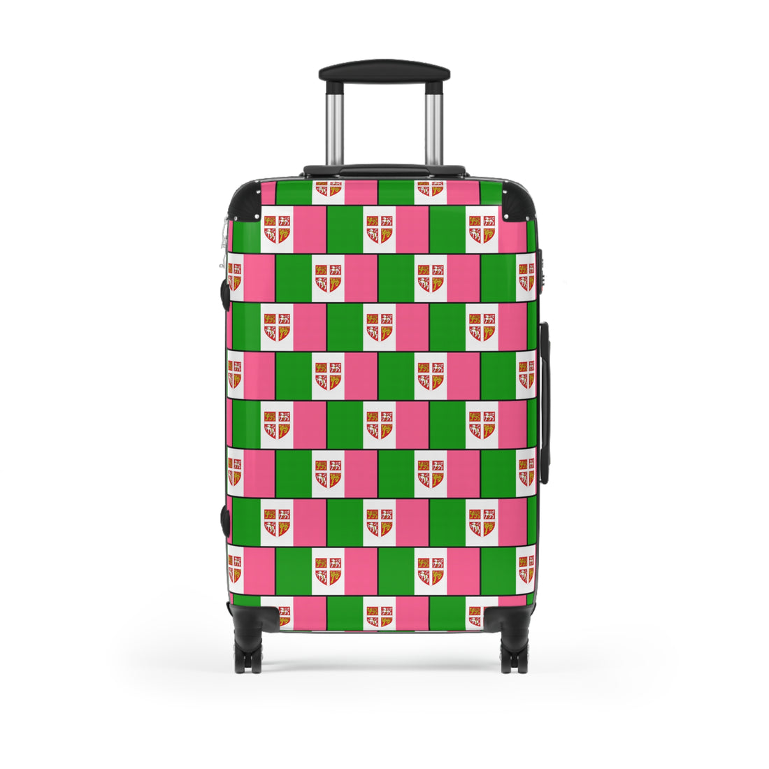 Pink, White & Green Flag 3-Piece Luggage Set with Coat of Arms