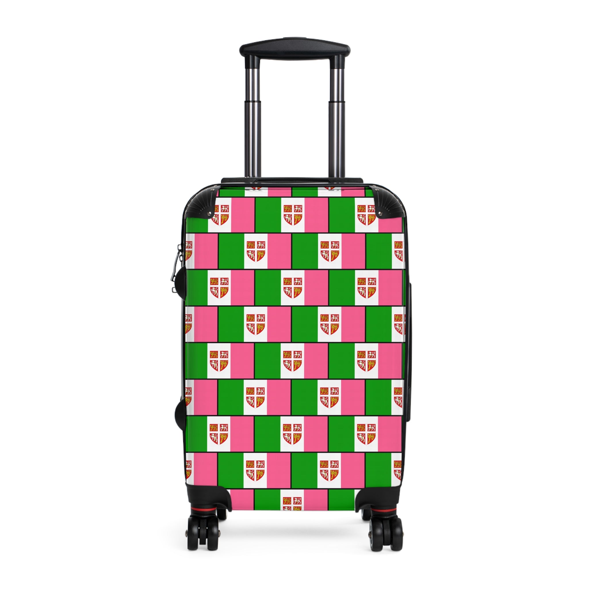 Pink, White & Green Flag 3-Piece Luggage Set with Coat of Arms