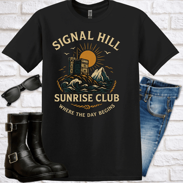 Signal Hill Sunrise Club T-Shirt — 'Where The Day Begins' Vintage Sunrise Tee