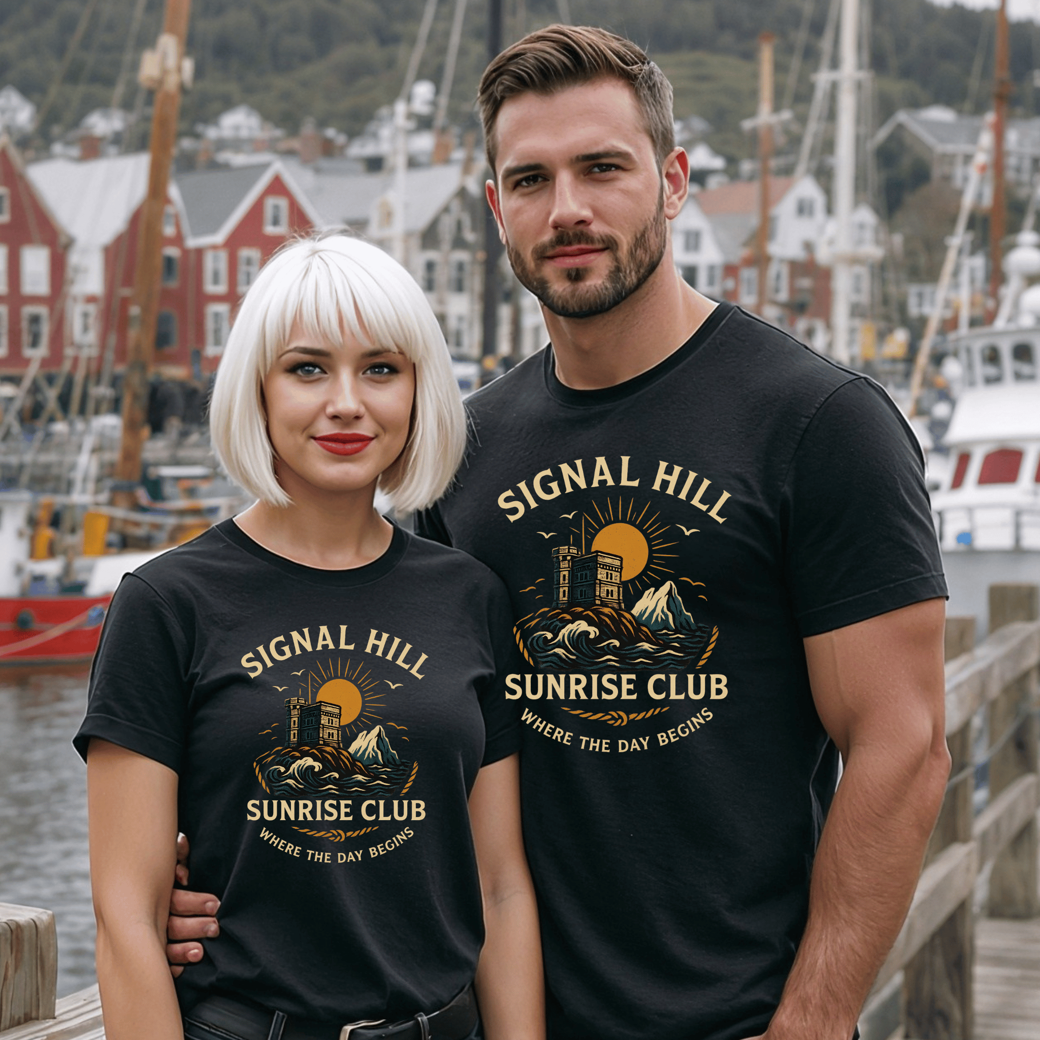 Signal Hill Sunrise Club T-Shirt — 'Where The Day Begins' Vintage Sunrise Tee