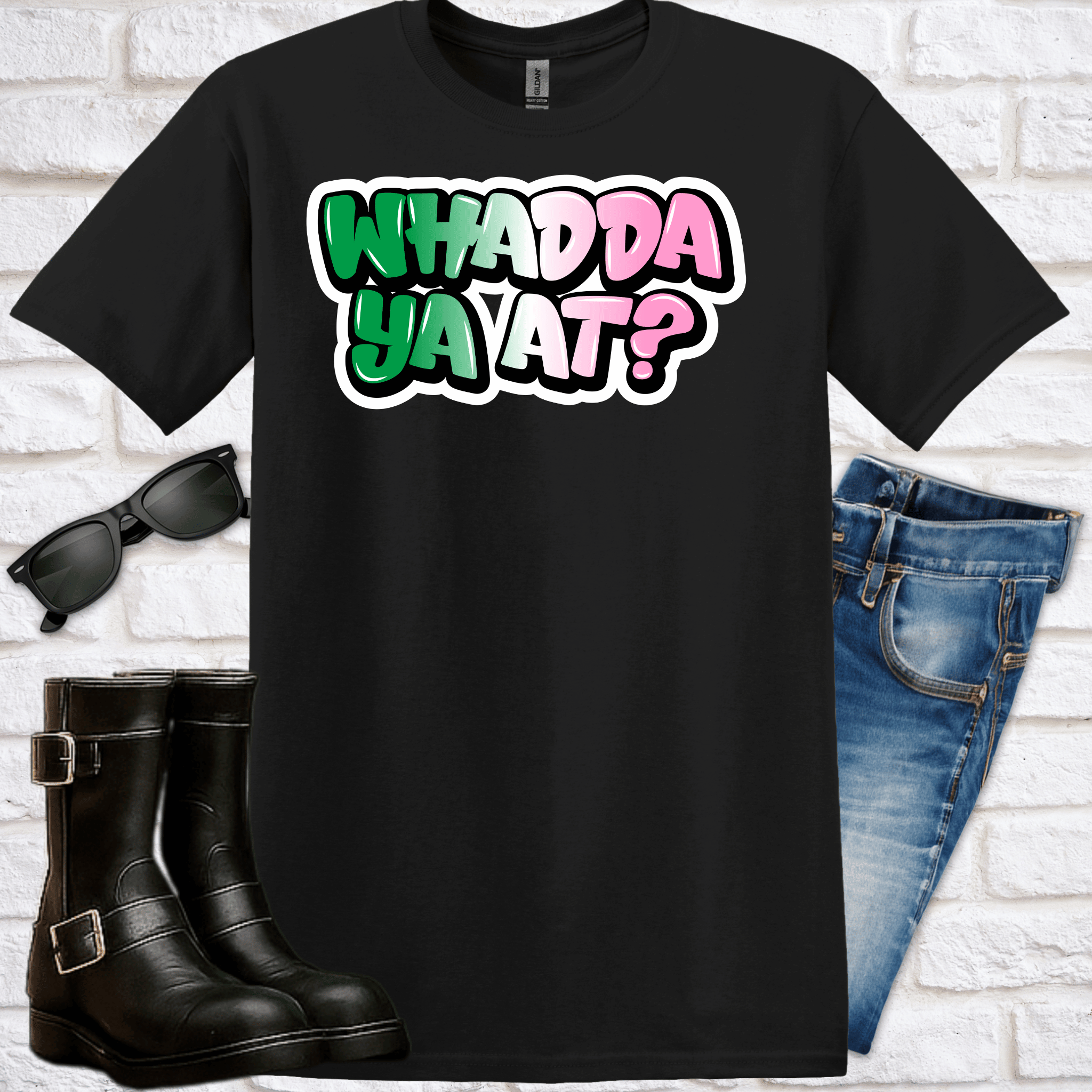 "Republic of Newfoundland Flag Whadda Ya At?" T-Shirt