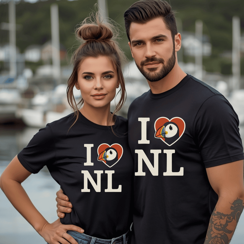 "I  Heart NL " Puffin T-Shirt---Newfoundland Nautical Collection