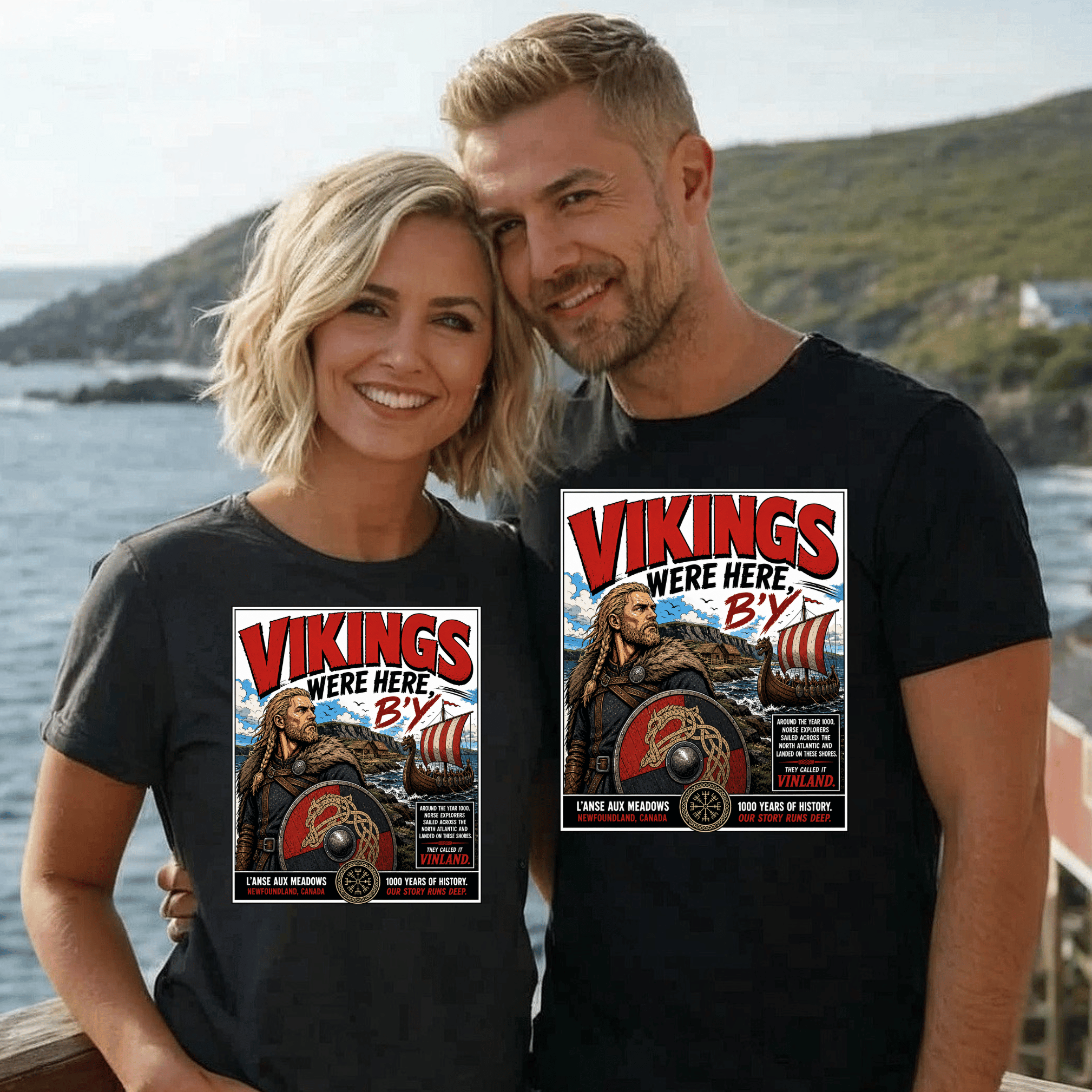 V"ikings Were Here, B;y" Tee---Newfoundland Collection