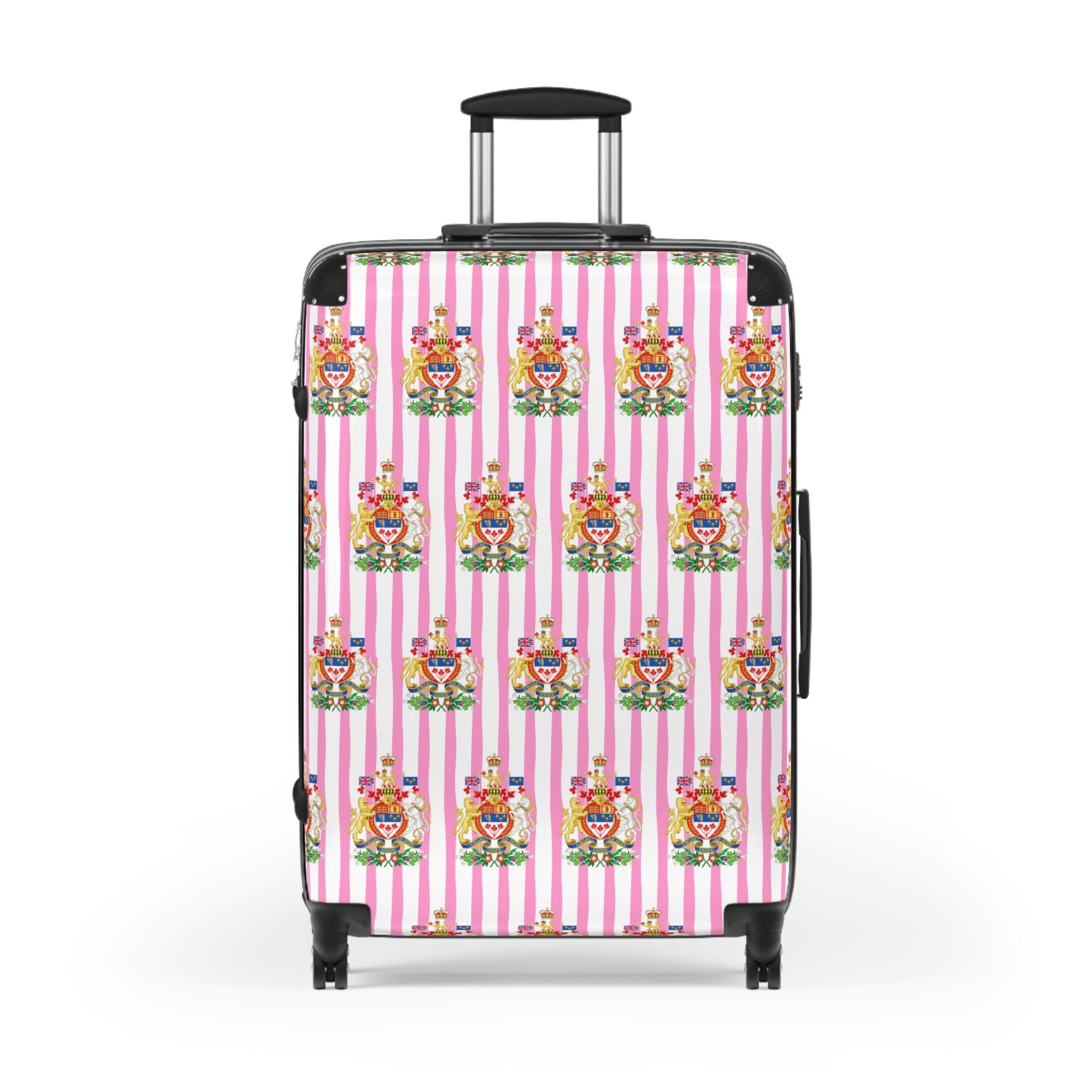 Canada Coat of Arms Pink Stripe 3-Piece Luggage Set