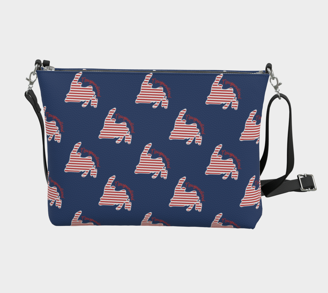 Red Striped Newfoundland Crossbody Purse