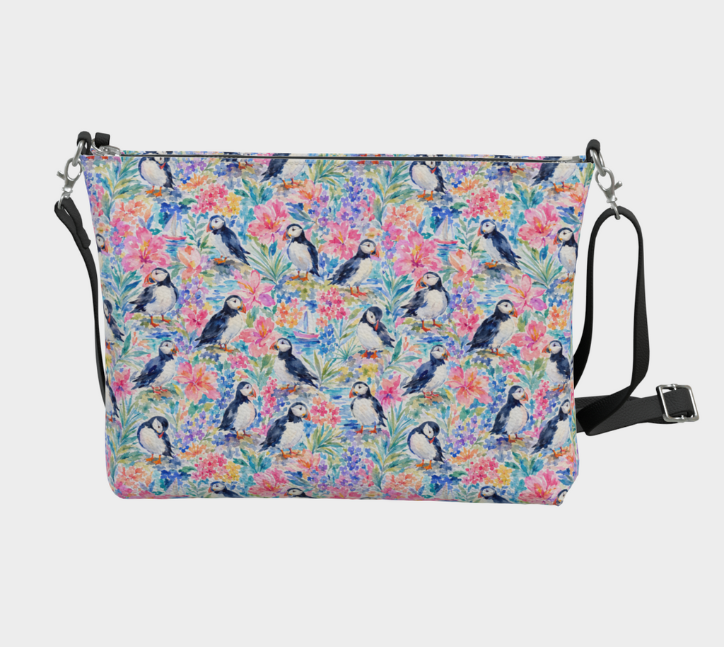 "Puffin Garden" Crossbody Purse — Nautical Life Collection