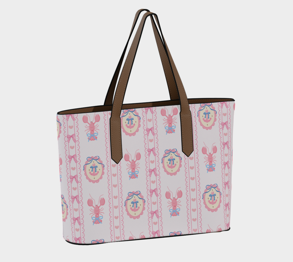 pink ribbon_anchor_lobster_tote
