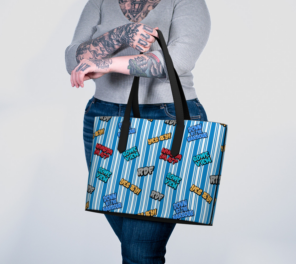 T"alk of the Town" Striped Tote