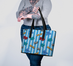 T"alk of the Town" Striped Tote