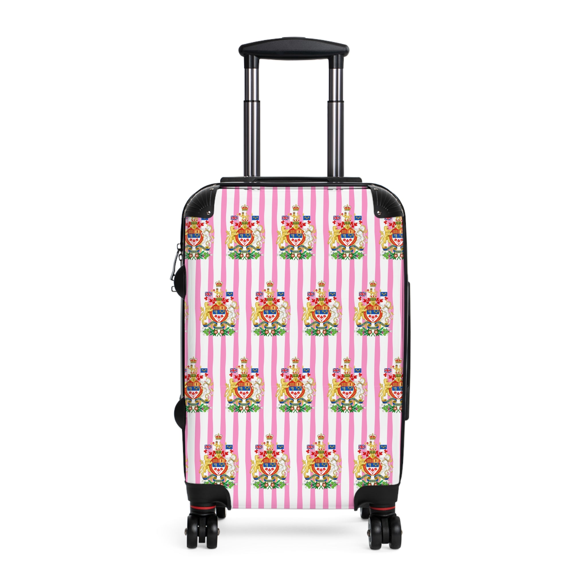 Canada Coat of Arms Pink Stripe 3-Piece Luggage Set