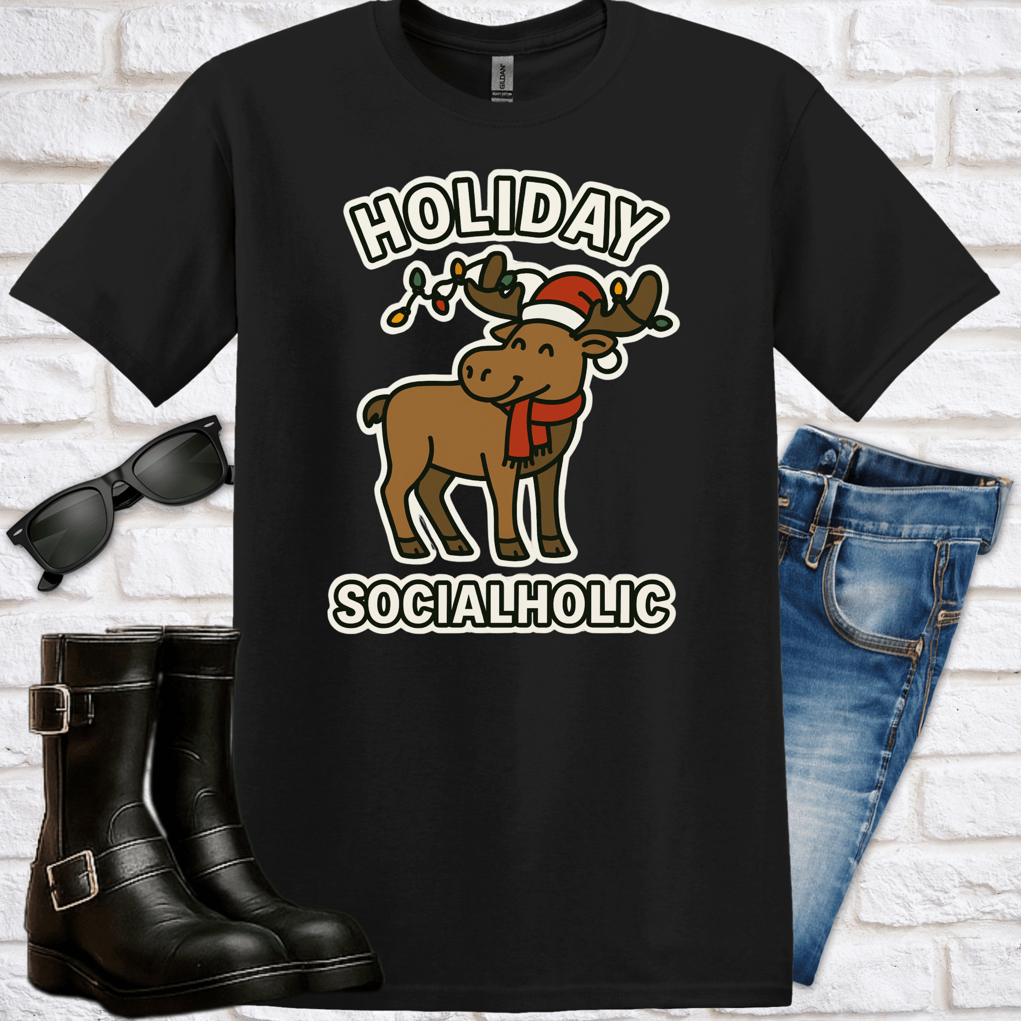 Holiday Socialholic Moose T-Shirt