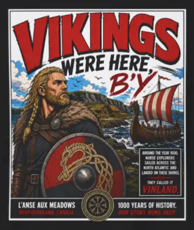 V"ikings Were Here, B;y" Tee---Newfoundland Collection