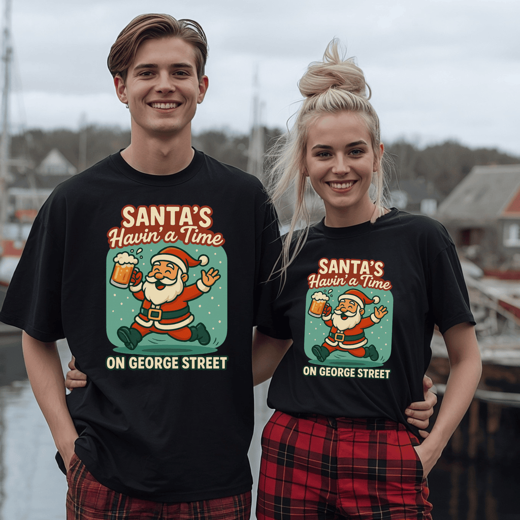 "Santa's Havin' a Time on George Street" T-Shirt