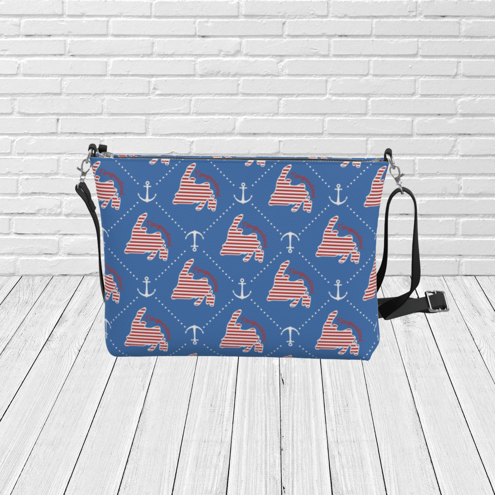 Anchor & Newfoundland Silhouette Crossbody Bag – Coastal Nautical Travel Purse - Newfinese Please