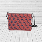 Anchor Pattern Crossbody – Red Nautical Coastal Purse - Newfinese Please