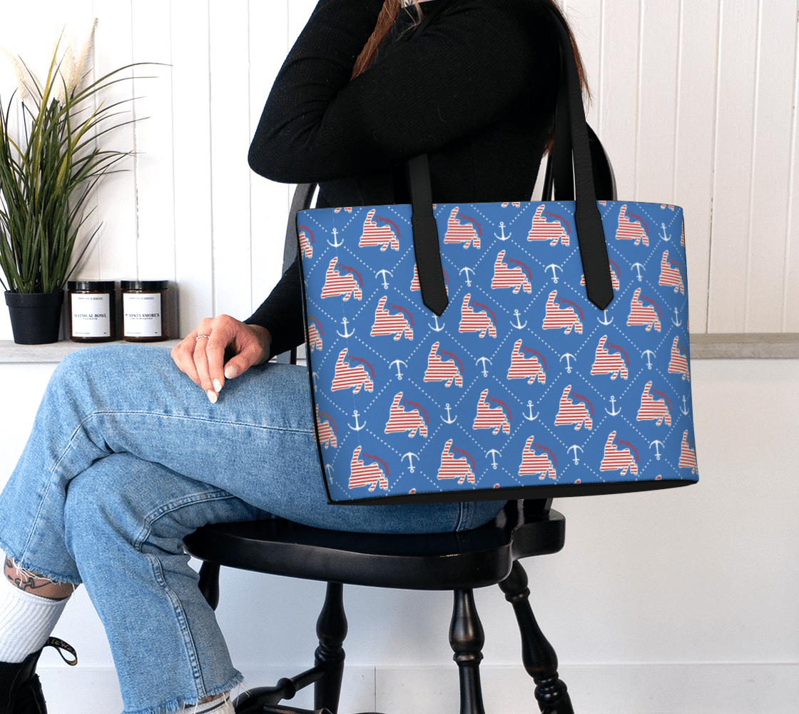 Anchor & Newfoundland Pattern Tote Bag – Coastal Nautical Travel Anchor & Newfoundland Pattern Tote Bag – Coastal Nautical Travel