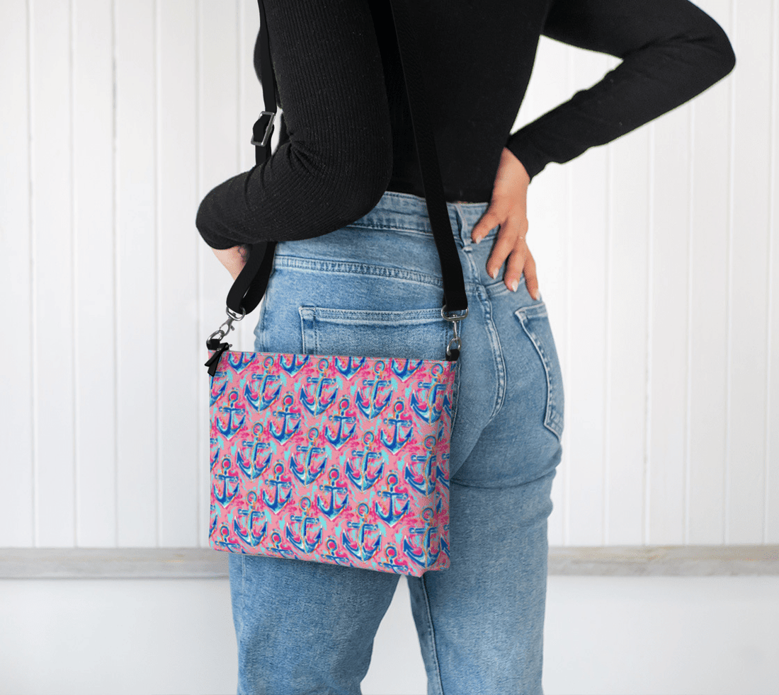 Pink Anchor Crossbody Purse – Preppy Nautical Coastal Bag - Newfinese Please