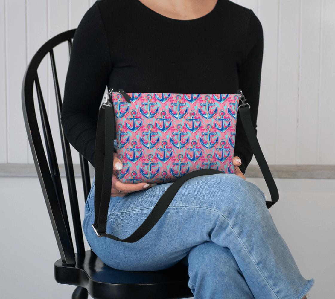 Anchors Vegan Leather Crossbody Bag - Newfinese Please