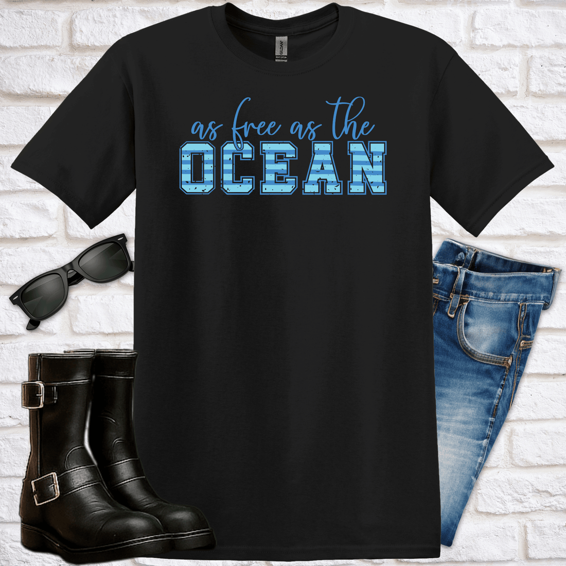 "As Free As the Ocean" T-Shirt - Newfinese Please