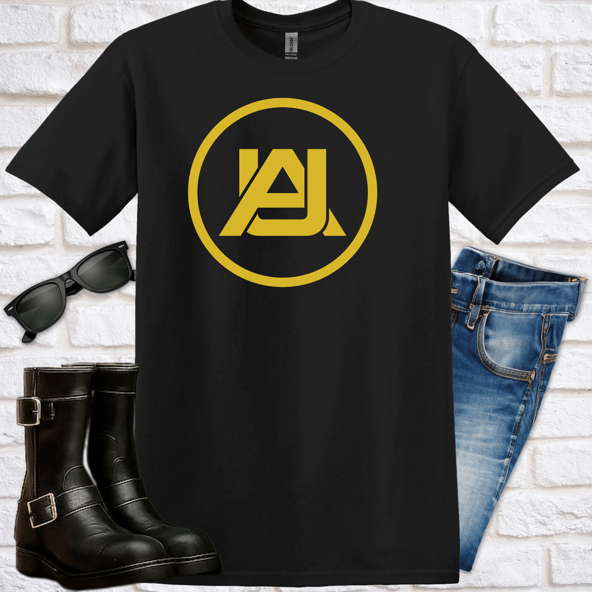 AU Adventures Unknown Circle Monogram ``T-Shirt - Newfinese Please