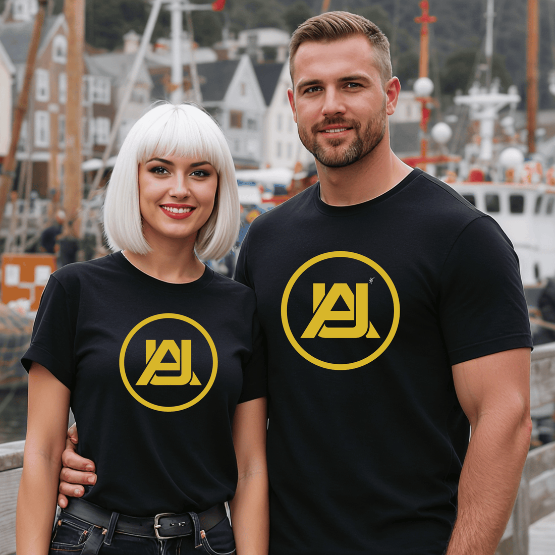 AU Adventures Unknown Circle Monogram ``T-Shirt - Newfinese Please