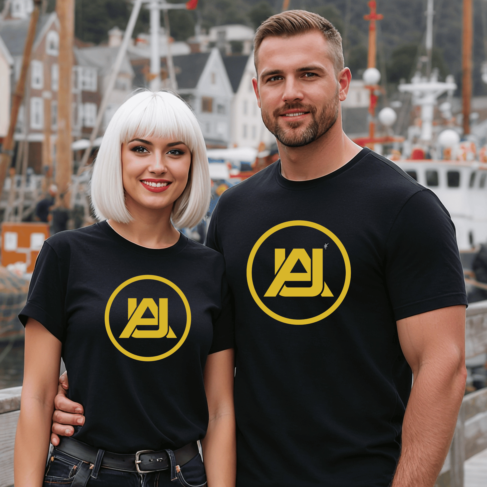 AU Adventures Unknown Circle Monogram ``T-Shirt - Newfinese Please