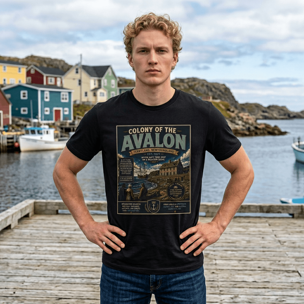 Avalon Colony Vintage Travel Tee — 'Colony of the Avalon' Newfoundland Graphic T‑Shirt - Newfineseplease.ca