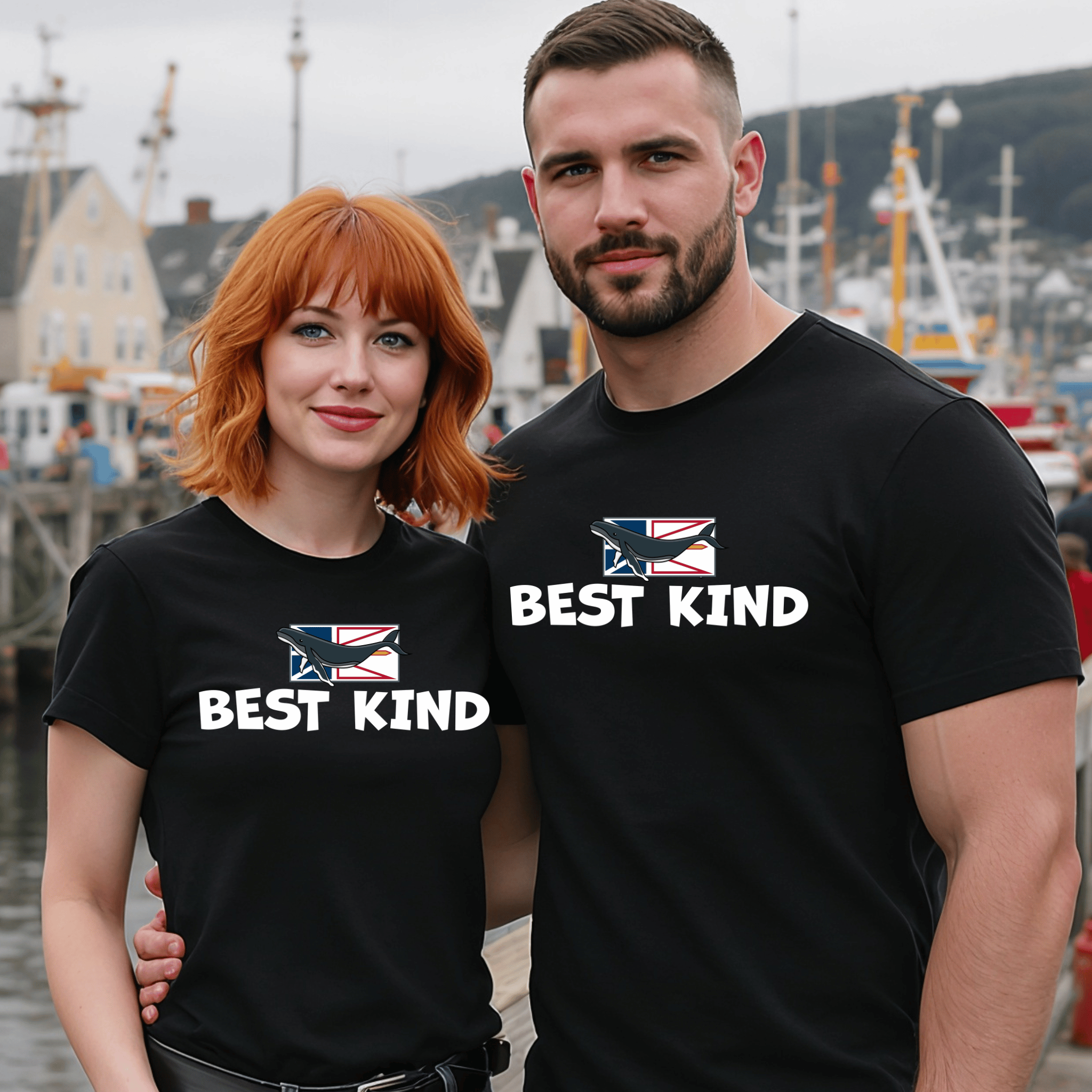 "Best Kind" Whale - on - Flag T-Shirt - Newfinese Please