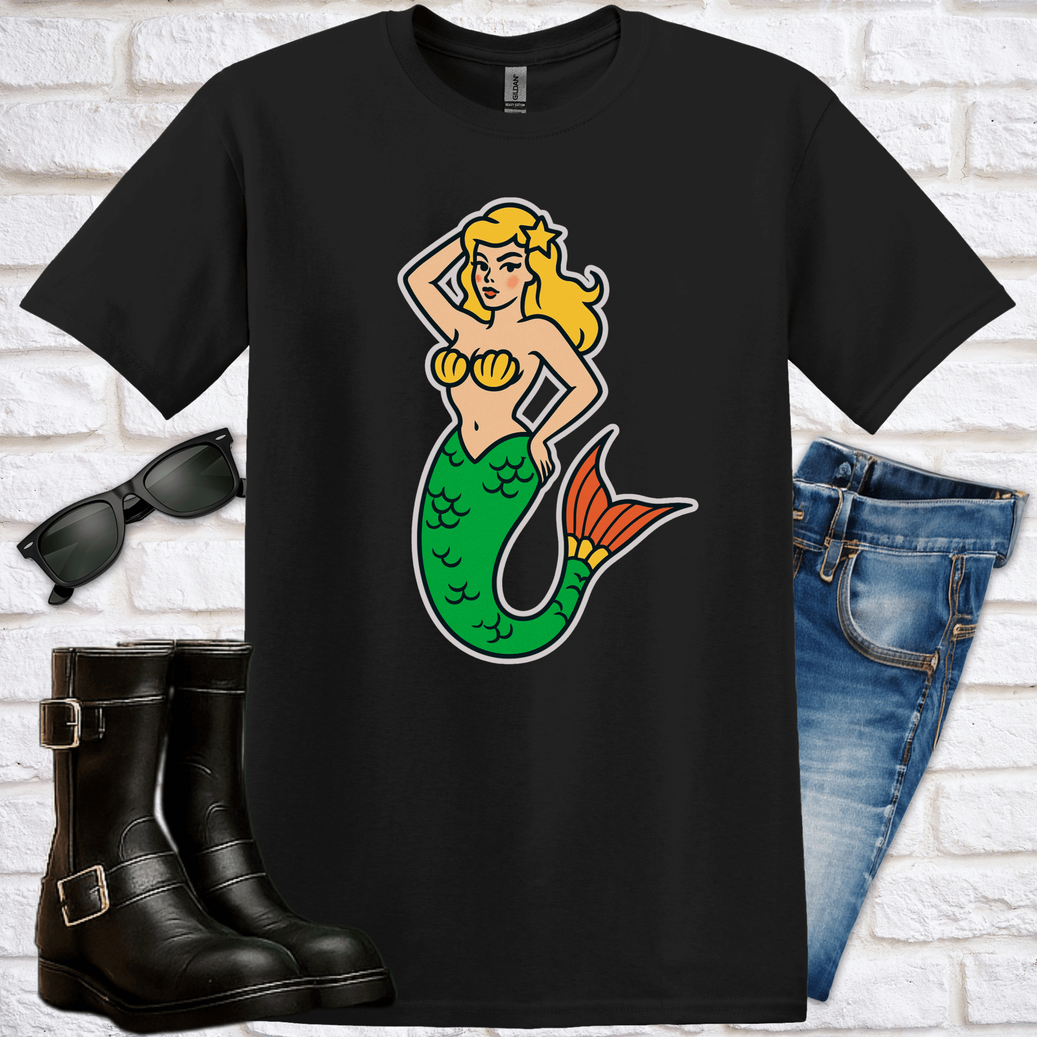 Blonde Mermaid T-Shirt - Newfinese Please