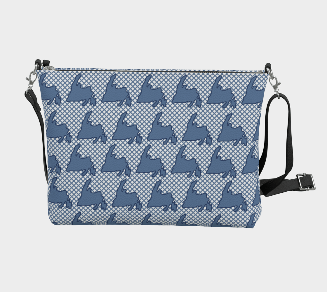 Blue Newfoundland Grid Crossbody Purse - Newfinese Please