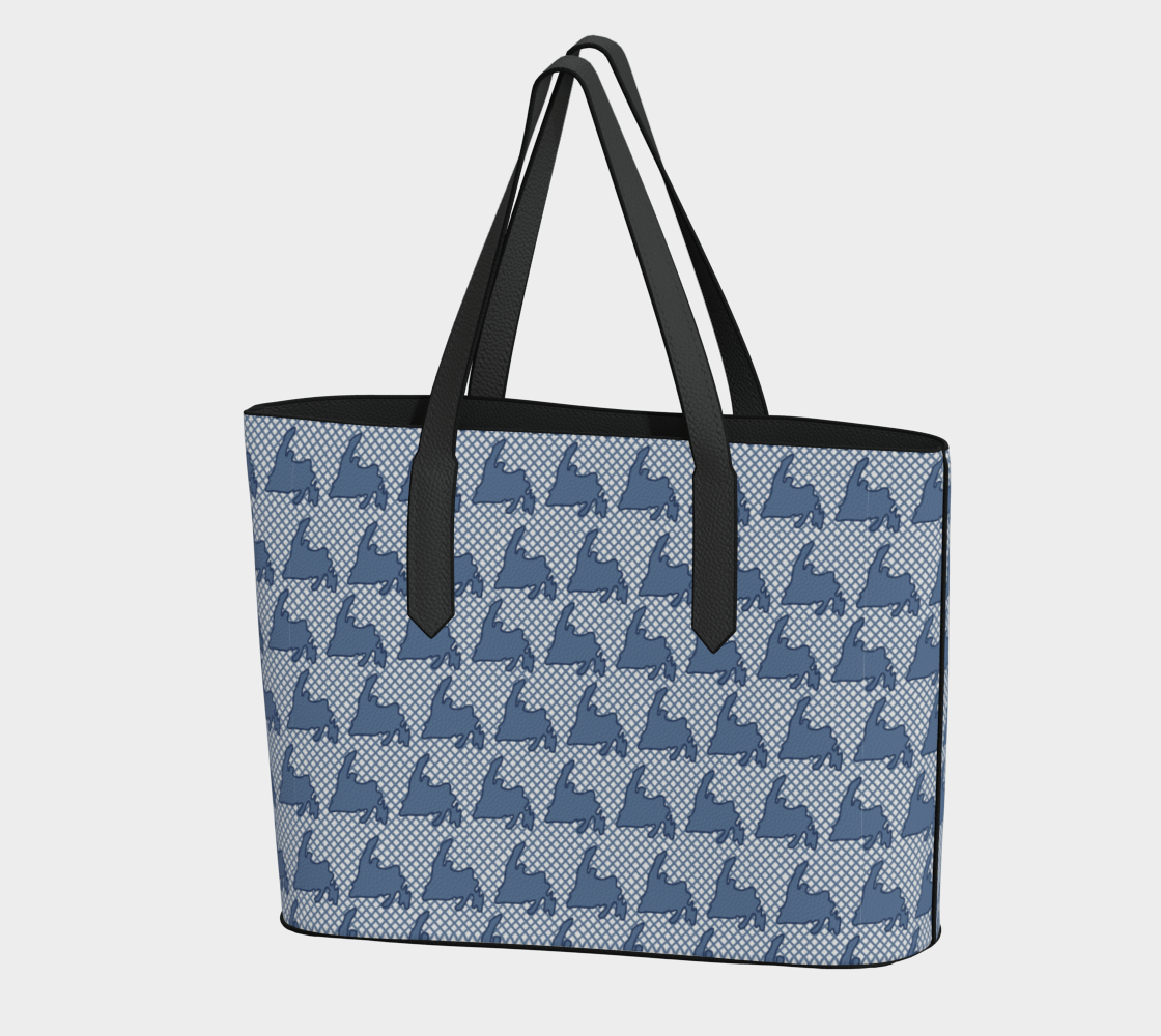 Blue Newfoundland Grid Tote - Newfinese Please