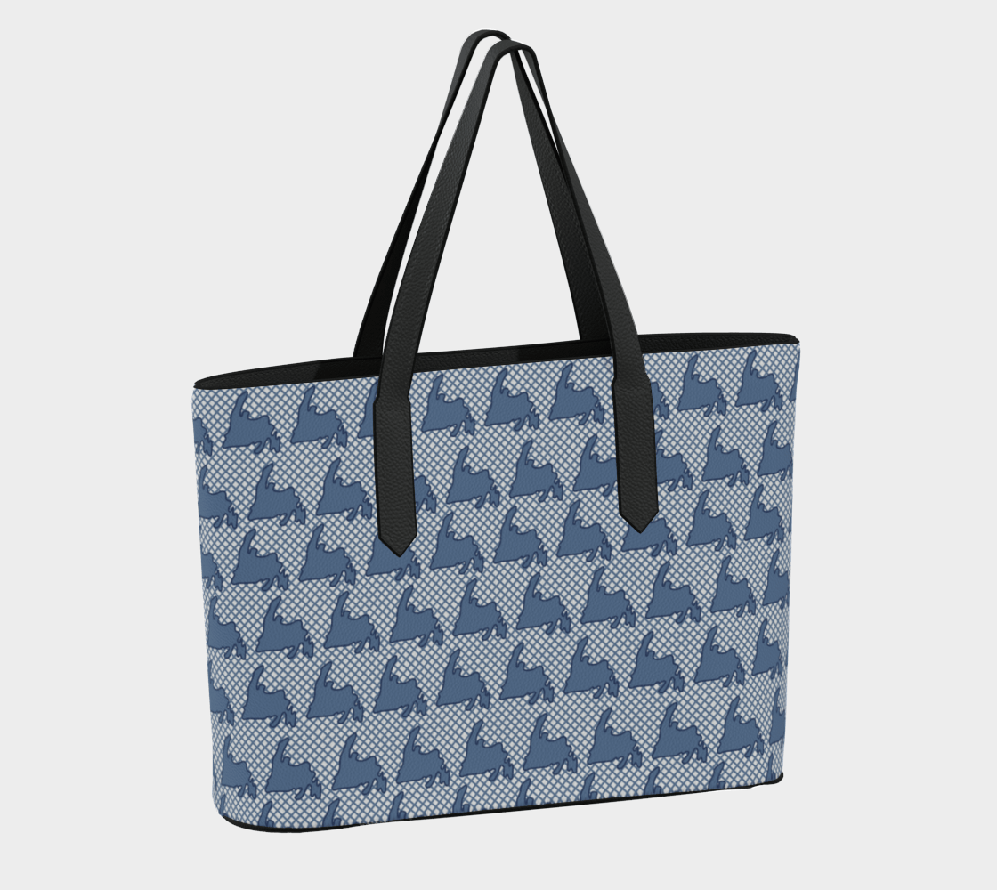 Blue Newfoundland Grid Tote - Newfinese Please