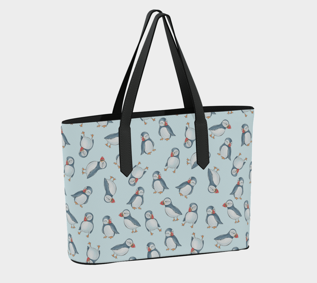 Blue Newfoundland Puffin Tote - Newfineseplease.ca
