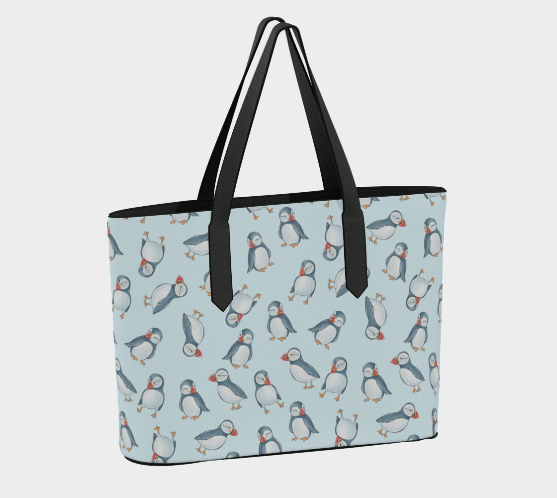 Blue Newfoundland Puffin Tote - Newfineseplease.ca