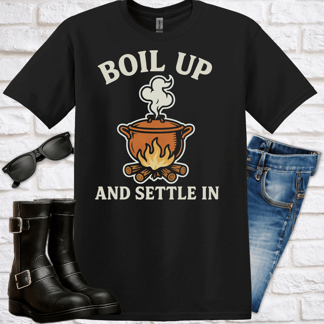 "Boil Up and Settle In" T-Shirt - Newfinese Please