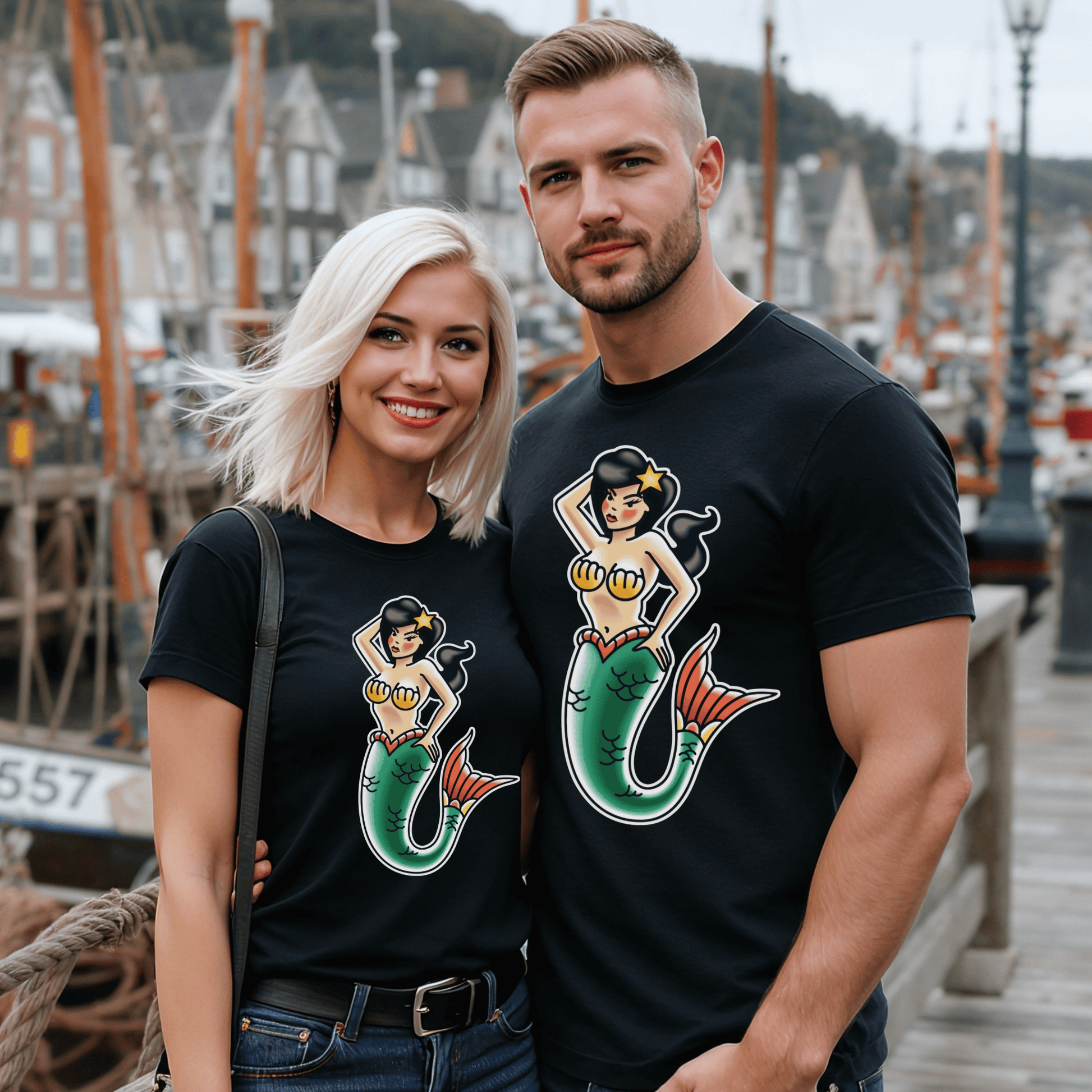 Brunette Mermaid T-Shirt - Newfinese Please