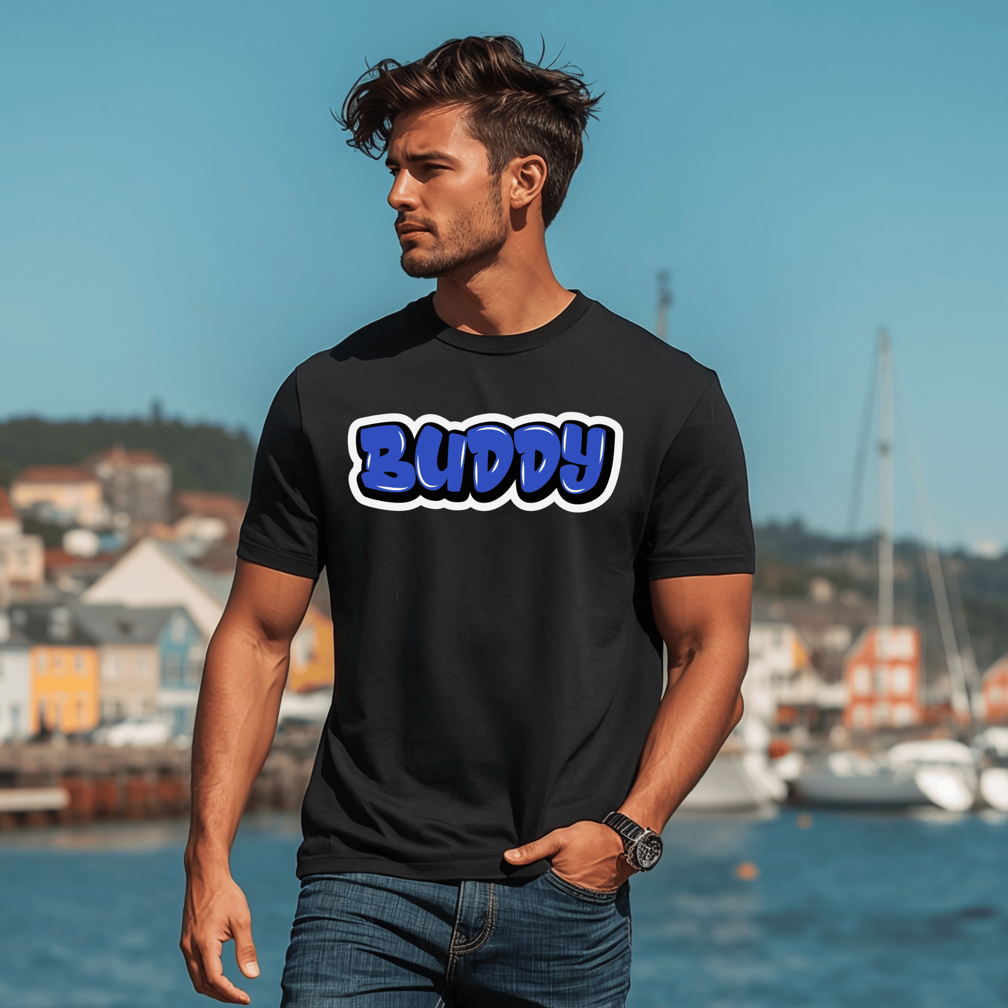 "Buddy" Graffitti T-Shirt - Newfinese Please