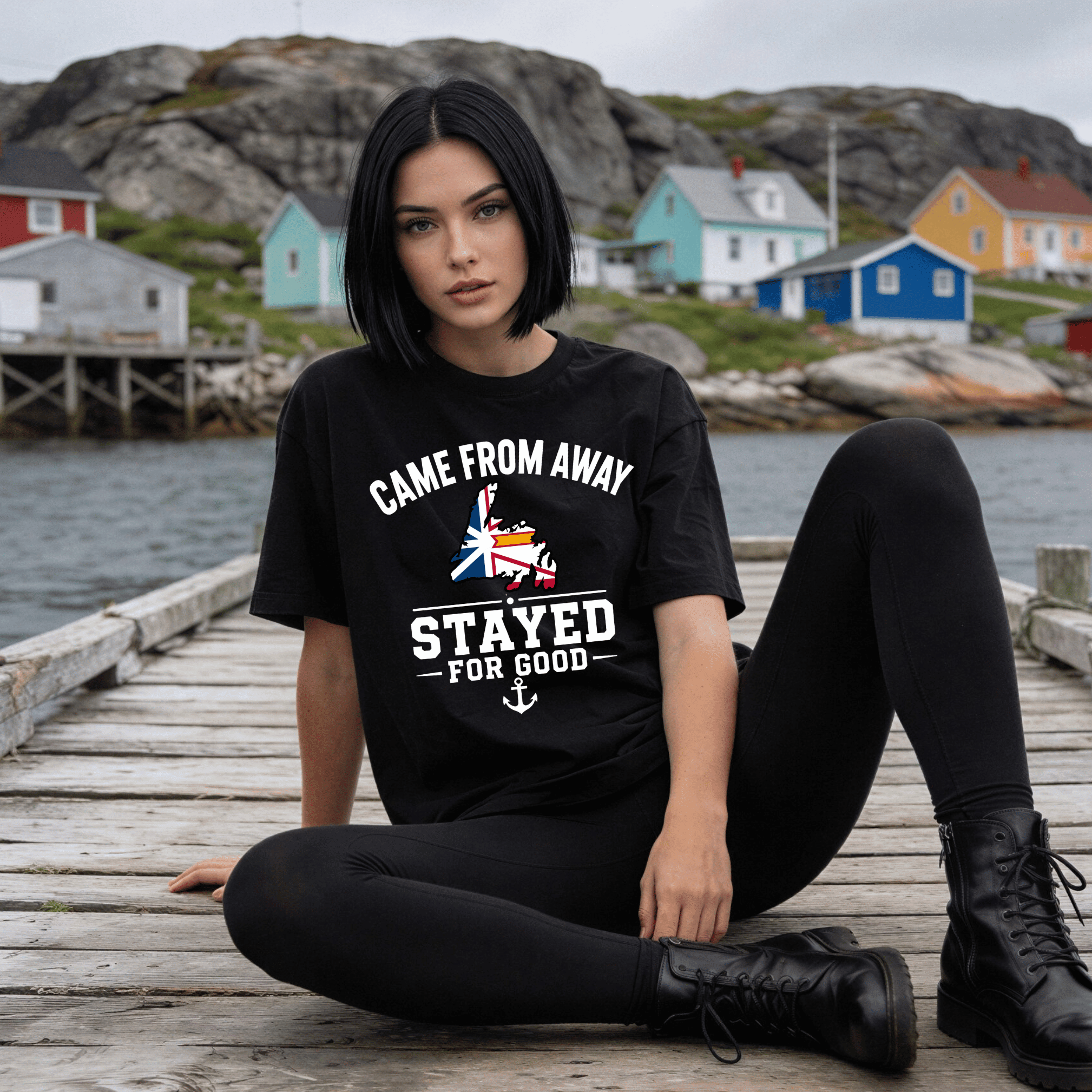 "Came From Away, Stayed For Good" Tee — Newfoundland Collection - Newfineseplease.ca