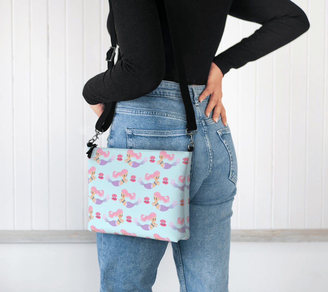 Seafoam Mermaid Pattern Crossbody – Coastal Beach & Travel Crossbody - Newfinese Please