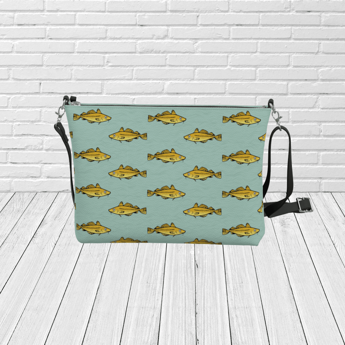 Codfish Pattern Crossbody – Newfoundland and Labrador Coastal Purse - Newfinese Please