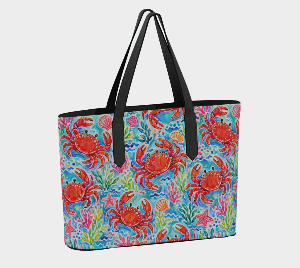 crab tote w black strap - Newfineseplease.ca