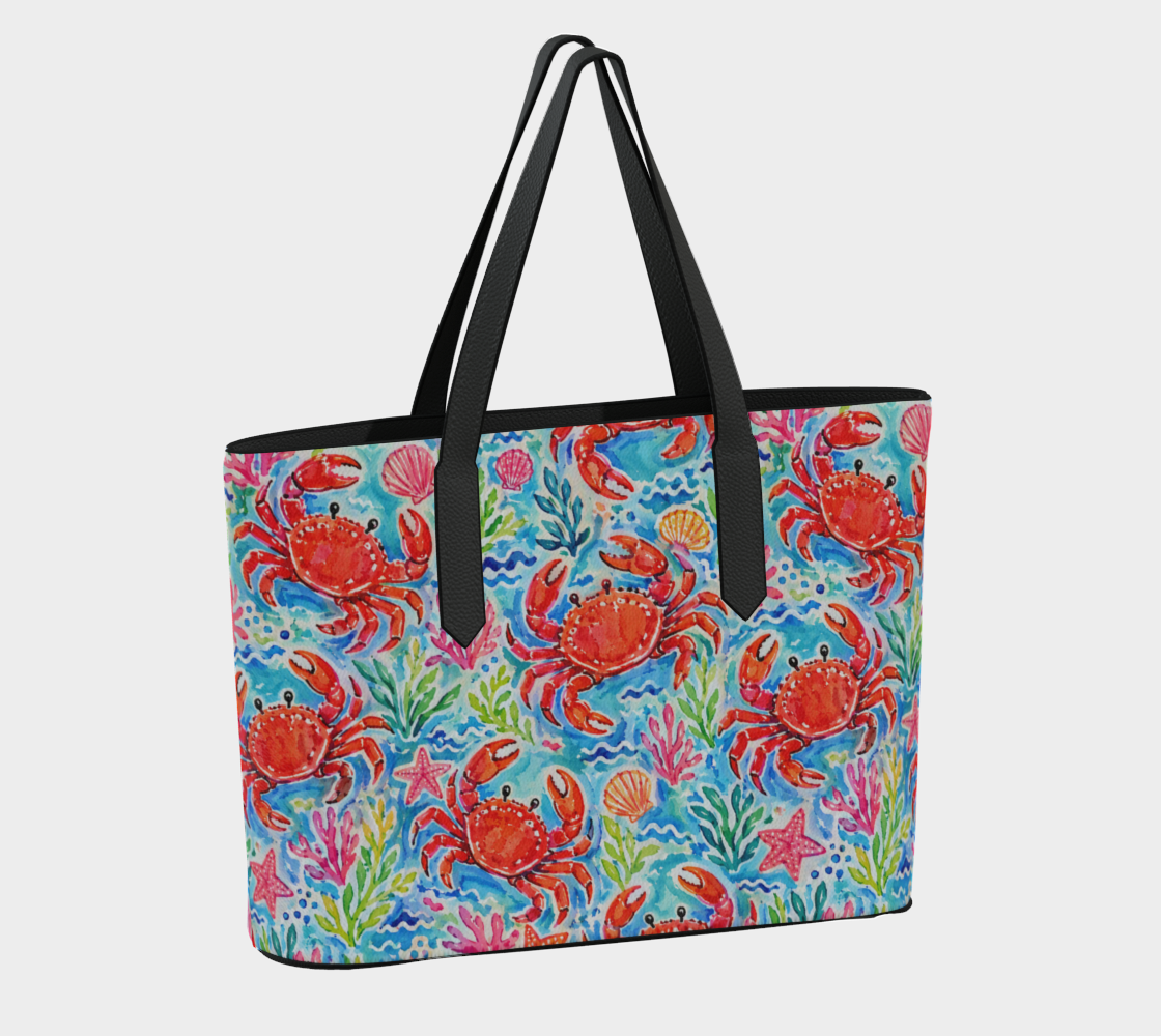 crab tote w black strap - Newfineseplease.ca