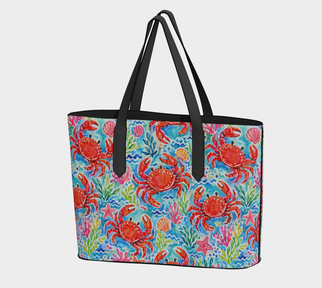 crab tote w black strap - Newfineseplease.ca