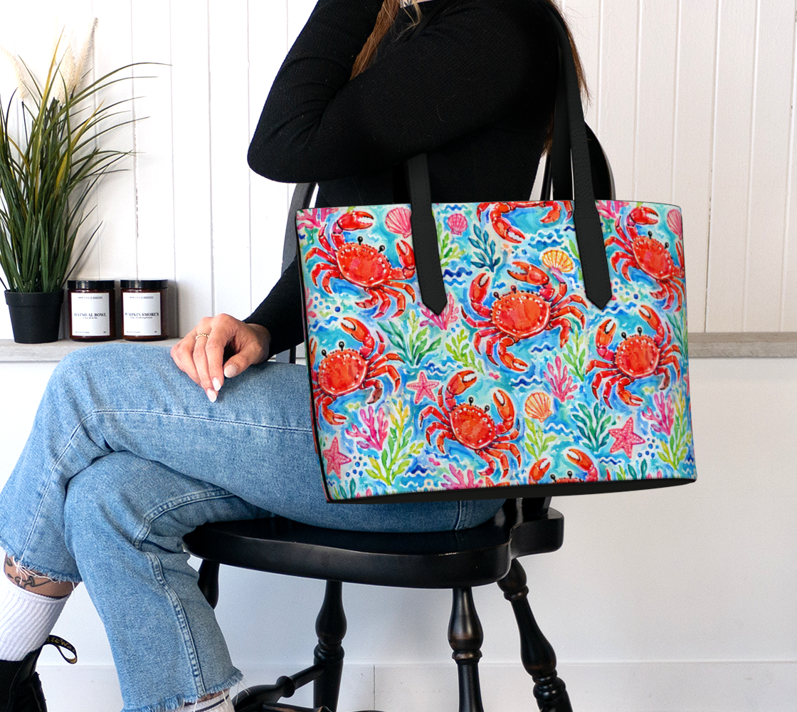 crab tote w black strap - Newfineseplease.ca