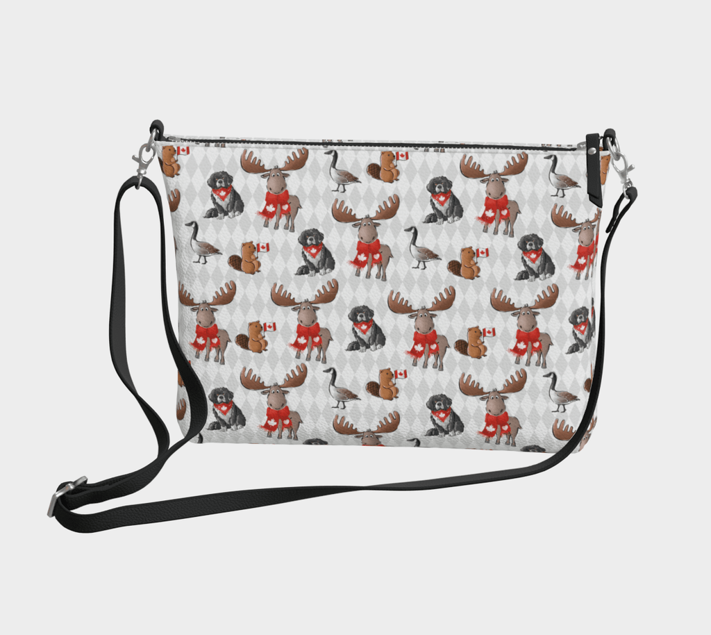 Crossbody w Canada critters - Newfinese Please