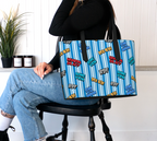 T"alk of the Town" Striped Tote
