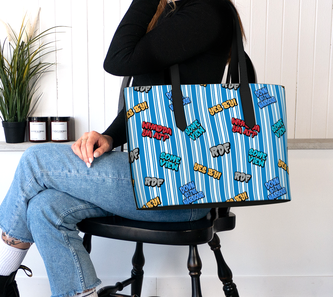 T"alk of the Town" Striped Tote