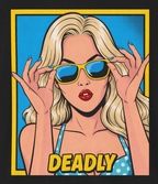 Deadly Blonde Sunglasses Pop Art T-Shirt - Newfinese Please